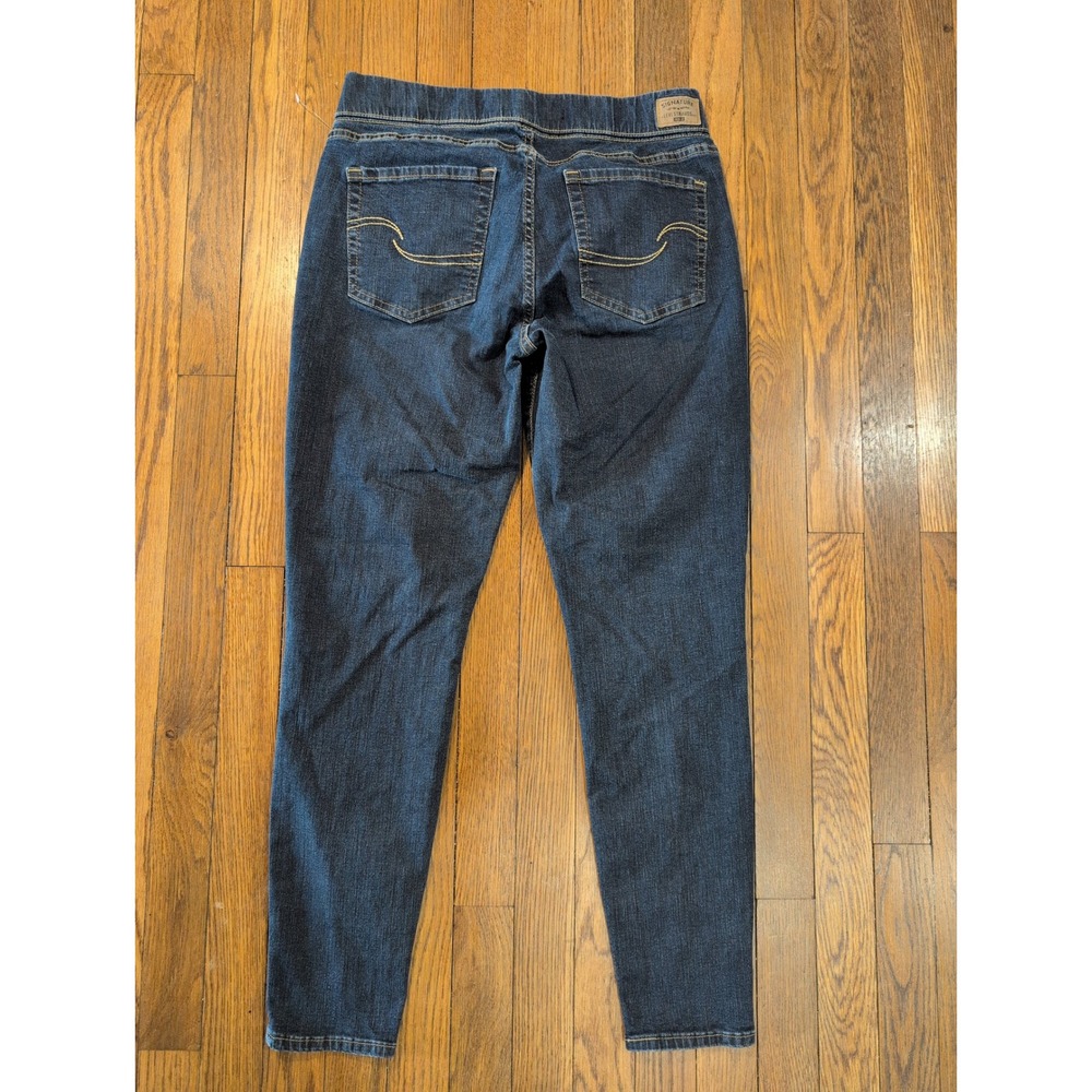 Signature by Levi Strauss Totally Shaping Pull On Skinny Jeggings Dark‎ Wash 10 - Picture 2 of 3